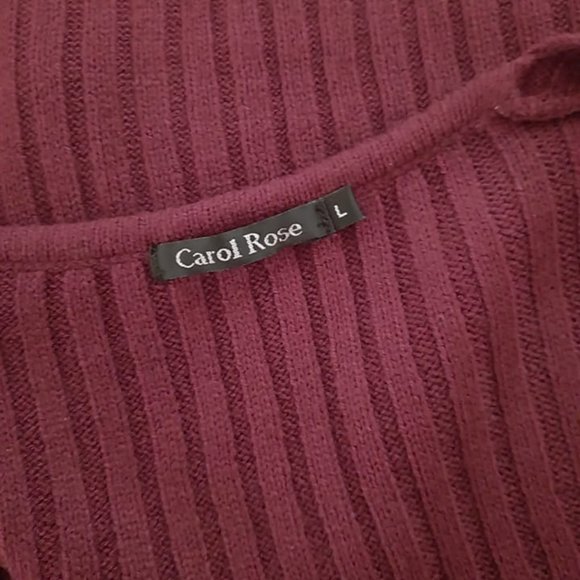 Carol Rose Sweater Wine Burgundy Large - Picture 5 of 5